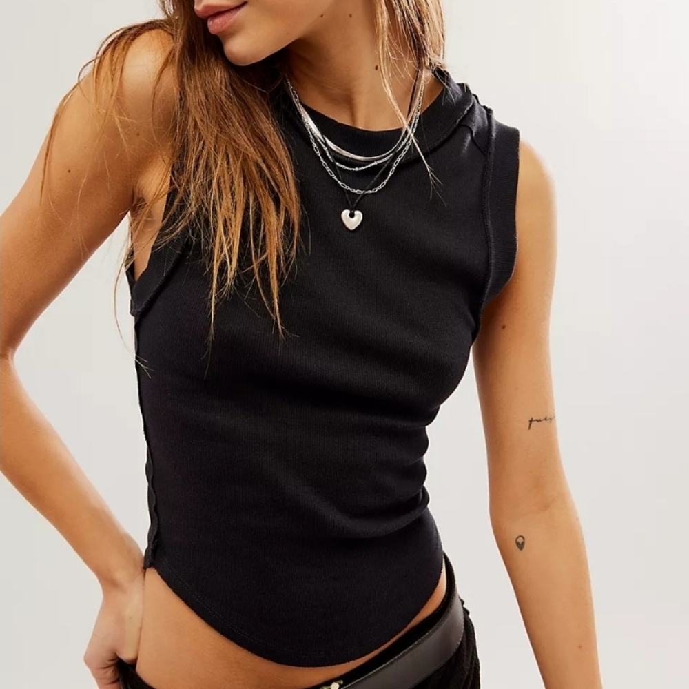 We The Free Kate Black Tank Top
